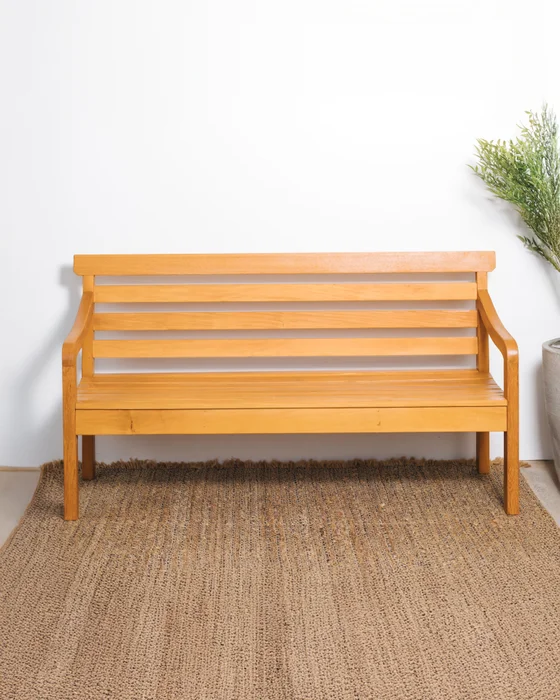 BANCO DE JARDIN MOLE 3P en Madera natural - Butacas, banquetas y puffs, Uruguay | Fundamento Muebles
