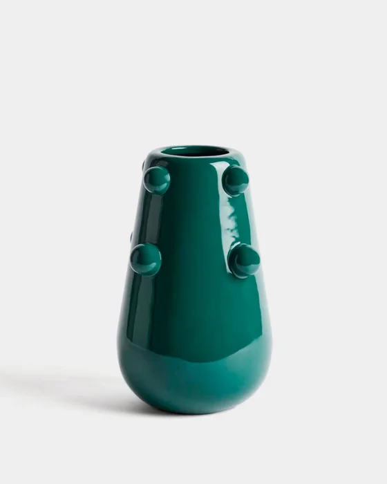 Jarrón Odra de cerámica - verde oscuro acabado brillante 25,5 cm en Verde - Jarrones, Uruguay | Kavehome