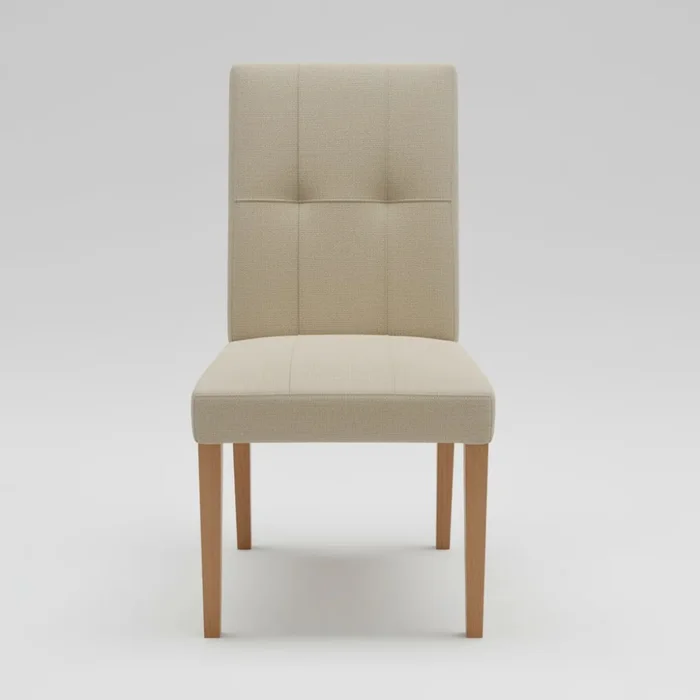 SILLA ALTA - MADERA CINAMOMO - TAPIZADO BEIGE TRAMADA en Madera natural - Sillas, Uruguay | Champagne Home, vista 2