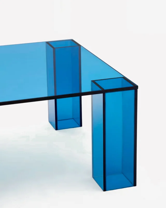 Mesa de centro Adularia de cristal templado - azul 140 x 60 cm en Azul - Mesas de living, Uruguay | Kavehome, vista 5