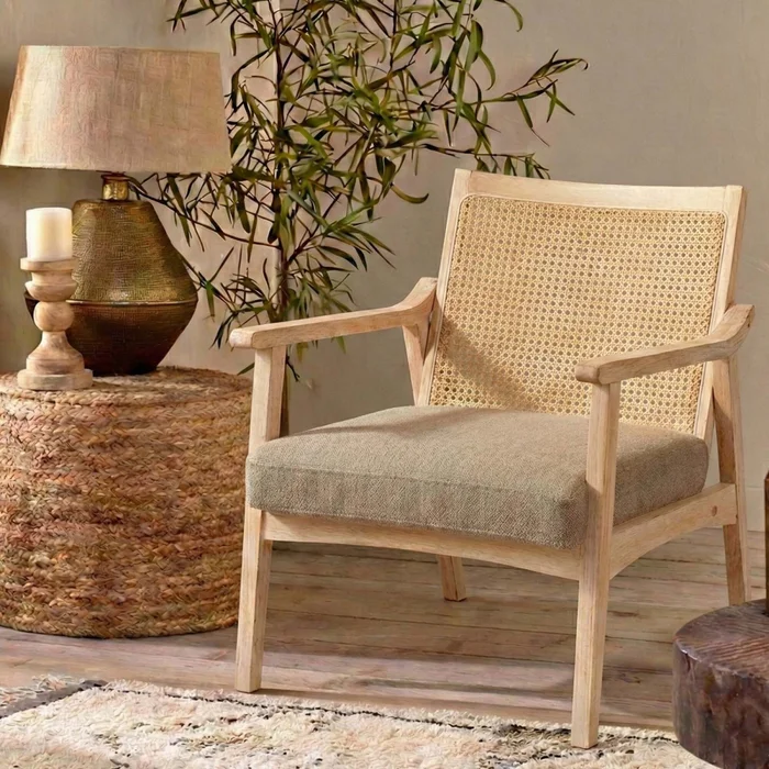 Butaca Madera-y-tela Natural-beige Dakota Natural en Madera natural - Sillones y sofás, Uruguay | Divino, vista 8