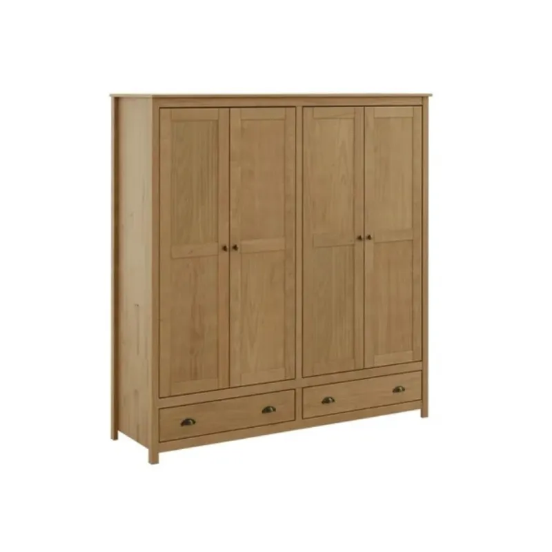 Ropero Topazio 4 Puertas 2 Cajones Nogal 9105 100% Madera en Madera natural - Roperos y placares, Uruguay | Albanés
