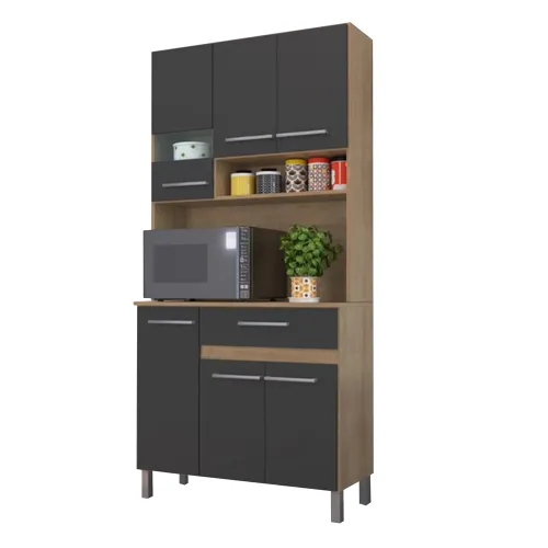 Mueble De Cocina Kit Completo 6 Puertas Cajones Amoblamiento en Gris - Aparadores y recibidores, Uruguay | Soy Hogar