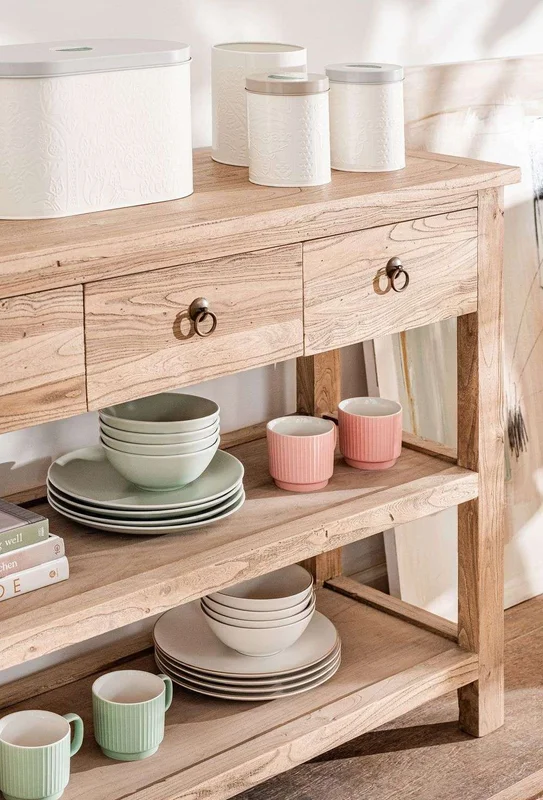 APARADOR / MESA DE ARRIMO OLMO - 1.20 MTS en Madera natural - Bibliotecas, Uruguay | La Iberica, vista 12
