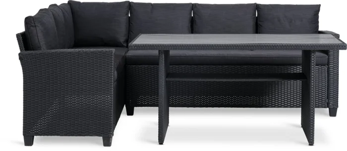 Set jardín AGERMOSE 6 plazas negro en Negro - Muebles para el exterior, Uruguay | JYSK, vista 2