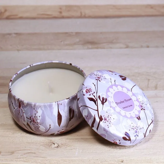 Vela lata flores lila en Violeta - Velas y Portavelas, Uruguay | De Arcos