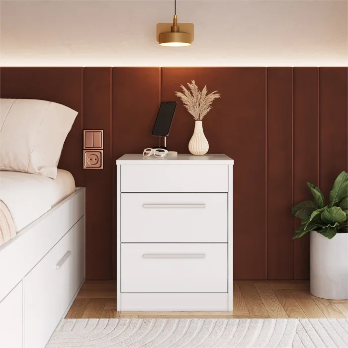 Mesa de luz con puerta oculta - Lock en Blanco - Mesas de luz, Uruguay | Delta Center, vista 2
