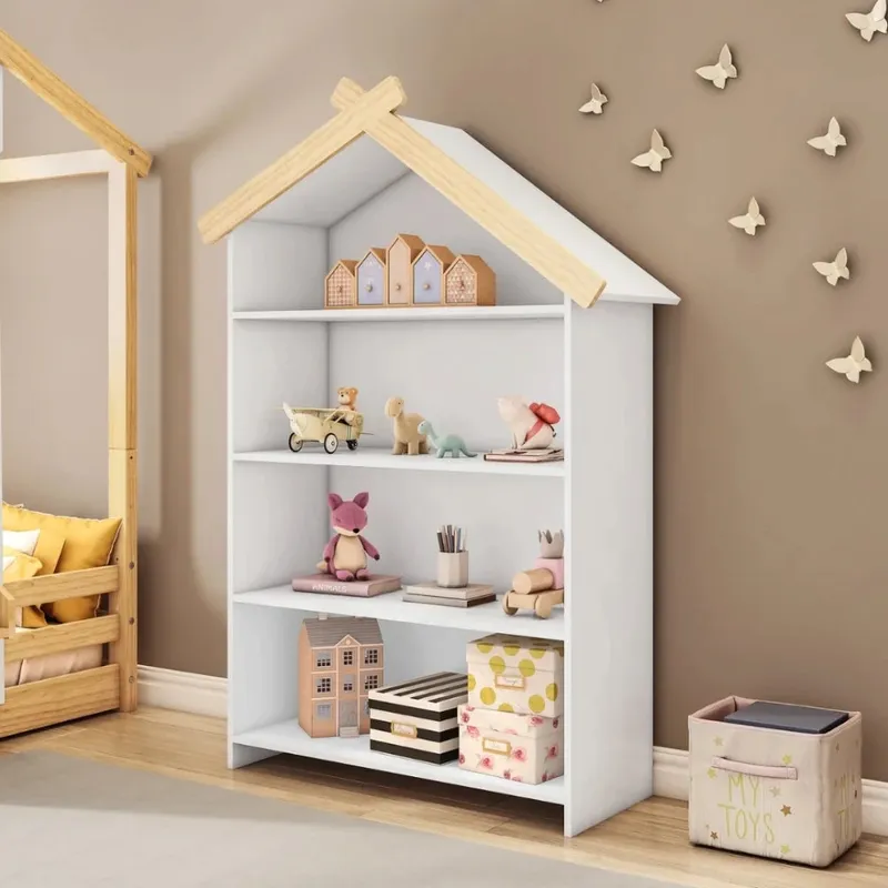 Estantería Biblioteca 4 Estantes Infantil - Blanco en Blanco - Bibliotecas, Uruguay | Ecowood