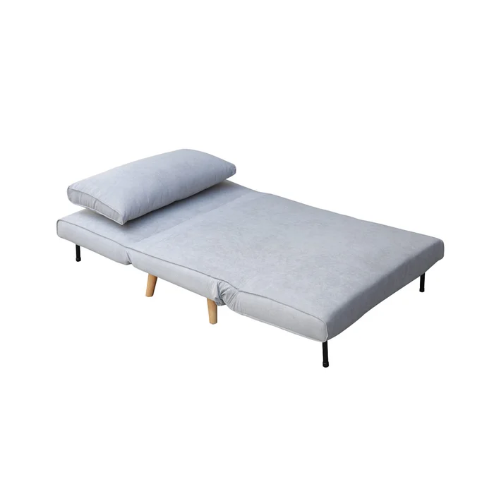 Sofa Cama Plaza Y Media Plegable Tela Patas De Madera en Gris - Sillones y sofás, Uruguay | Soy Hogar, vista 5