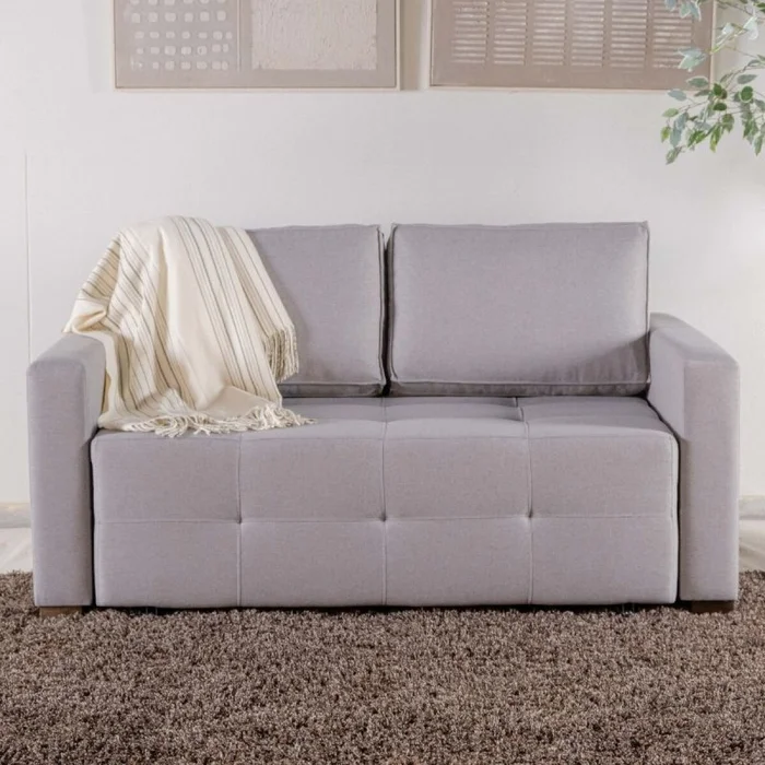 Sofá Cama Torres 2 Cuerpos - Gris en Gris - Sillones y sofás, Uruguay | Fábrica Italiana, vista 2