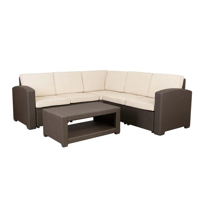 Set De Living Esquinero Exterior Polipropileno Marron Phuket en Marrón - Muebles para el exterior, Uruguay | Divino, vista 2
