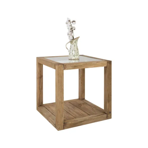 Mesa De Living Lateral - Arrime Madera Natural-beige Drift Natural en Madera natural - Mesas de living, Uruguay | Divino