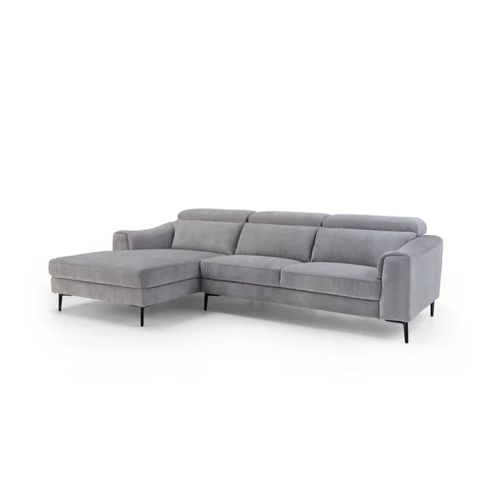 Rinconera Luke - Tela Microfibra - Chaise Izquierdo - 6686-7 Gris en Beige - Sillones y sofás, Uruguay | NYR