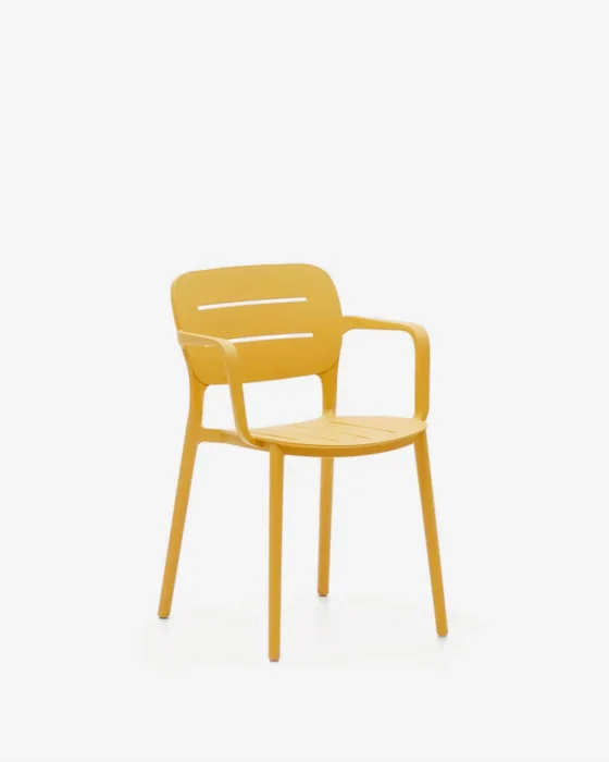 Silla de exterior apilable Morella - mostaza en Beige - Sillas, Uruguay | Kavehome