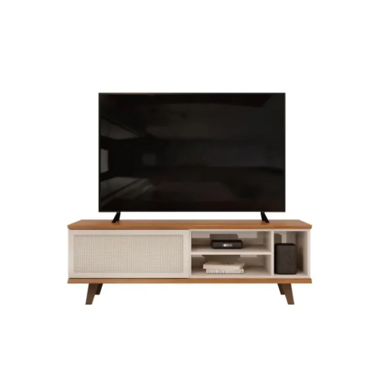 Rack Para Tv 1 Puerta Corrediza - Blanco en Blanco - Muebles para TV, Uruguay | Ecowood