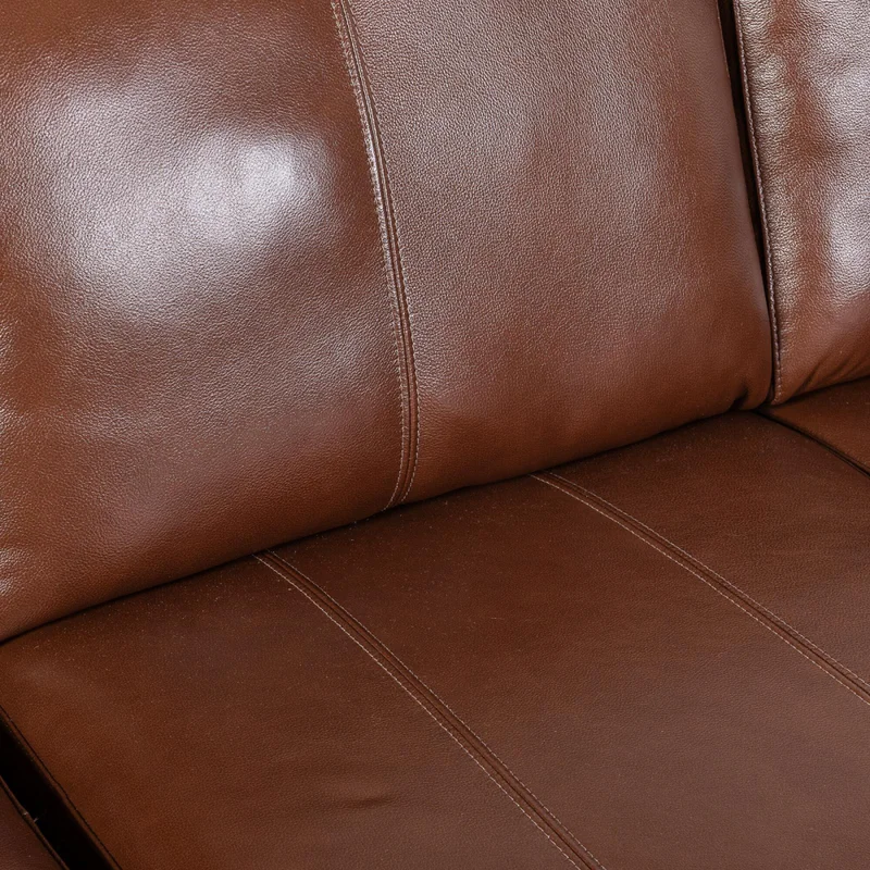 Sofa C/chaise Más De 4 Cuerpos Cuero-100-natural Marron Texas Caramelo en Marrón - Sillones y sofás, Uruguay | Divino, vista 5