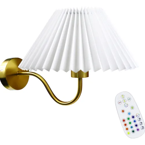 Lámpara Aplique De Pared Pantalla Plástica Plisada LED RGB - Iluminarás en Blanco - Lámparas de mesa, Uruguay | Iluminaras