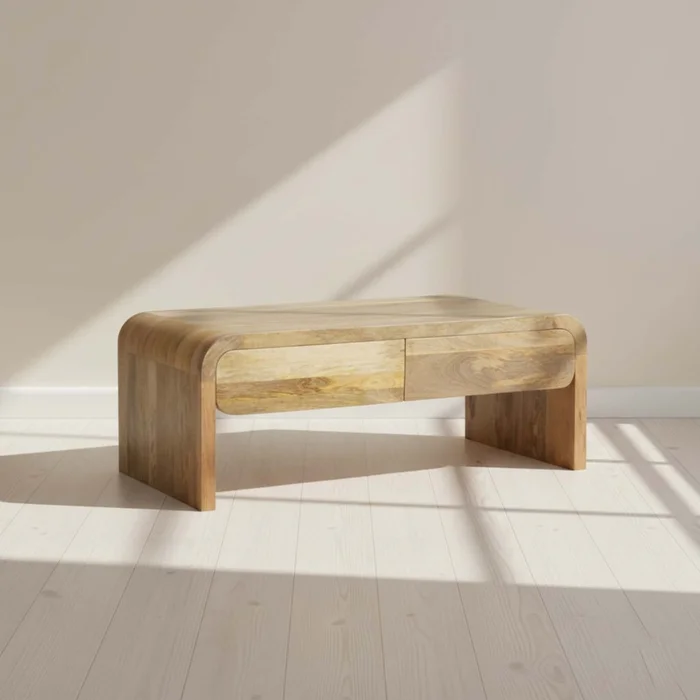 Mesa Ratona Mdf-y-madera Natural-beige Concordia Natural en Madera natural - Mesas de living, Uruguay | Divino