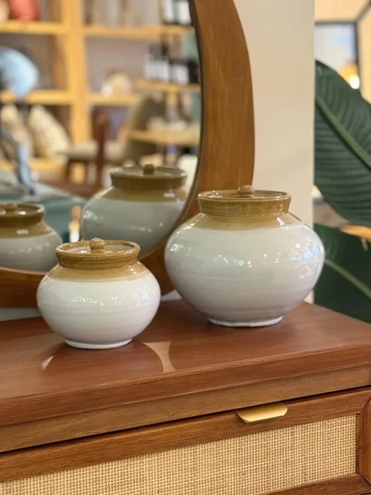 Ollita de ceramica en Blanco - Jarrones, Uruguay | FMB