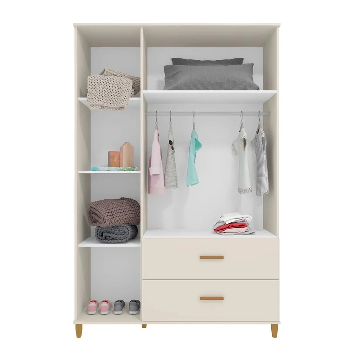 ROPERO RETRO MILKA OFF WHITE ACETINADO 8728 - Roperos y placares, Uruguay | Rosas Hermanos, vista 3