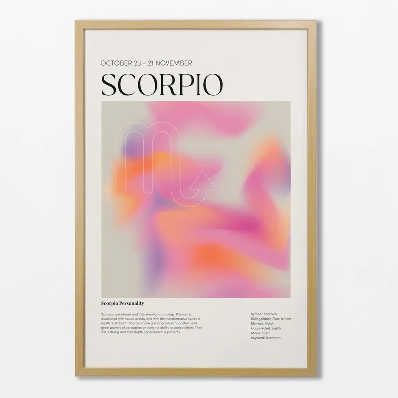 Signo Escorpio en Multicolor - Láminas, Uruguay | La Cuadrería