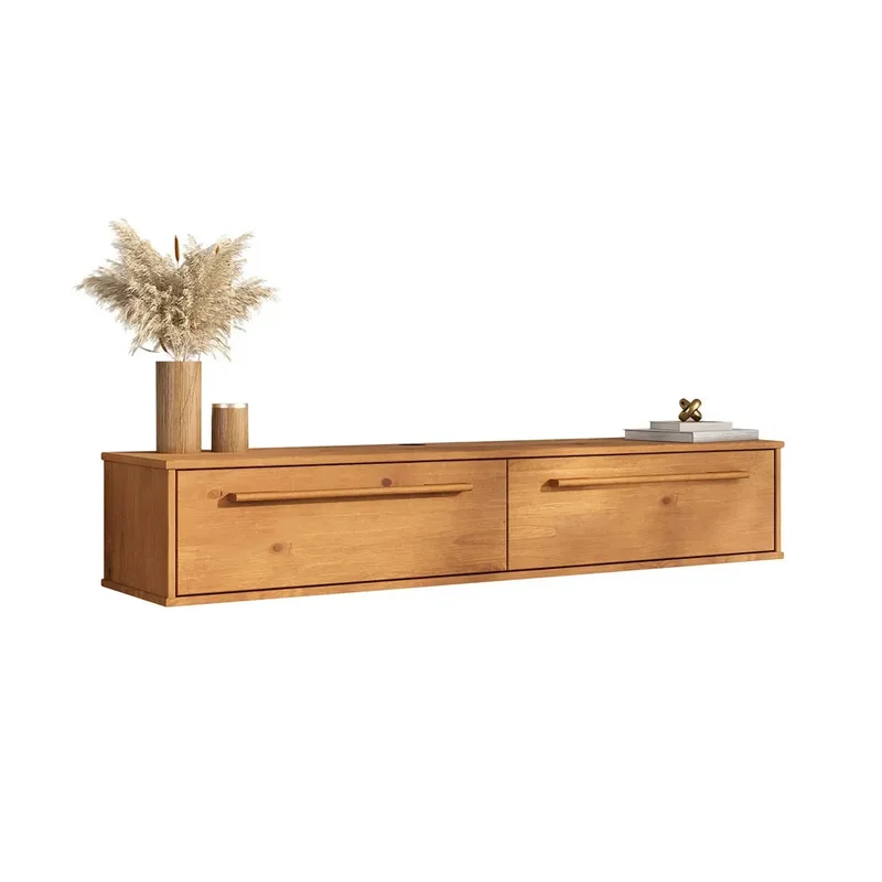 Rack TV 145cm Suspendido/Flotante Trega - Madera Maciza en Madera natural - Muebles para TV, Uruguay | Balton, vista 4