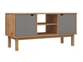 Rack TV 2 P Mel/Gris Linea Nordica en Madera Maciza en Madera natural - Muebles para TV, Uruguay | Quesal, vista 4