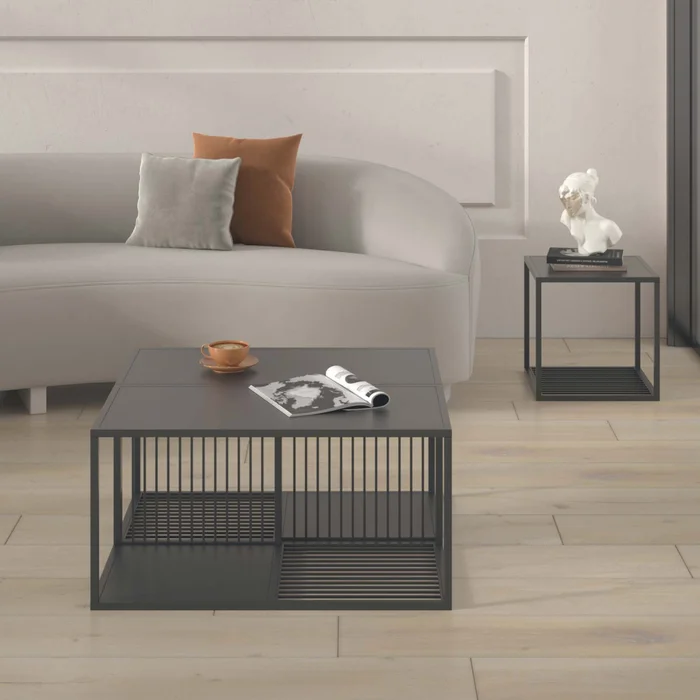 Mesa Ratona Metal Negro Olivia en Negro - Mesas de living, Uruguay | Divino, vista 5