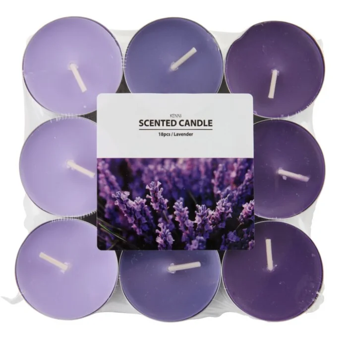Velas tealights KENNI 18 piezas/paquete lavanda en Violeta - Velas y Portavelas, Uruguay | JYSK