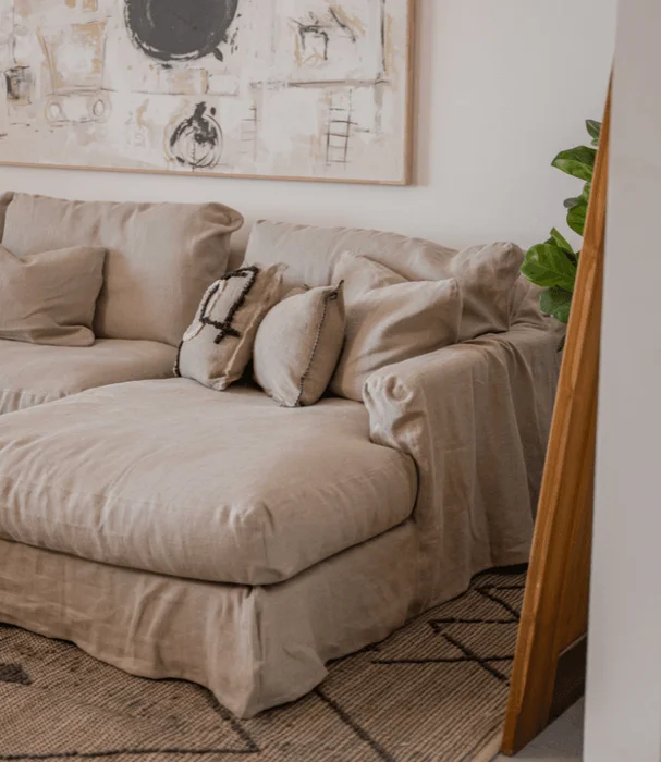 RINCONERA BISCARROSSE 303X100X160 LINO BEIGE CHAISE LONGUE DERECHO en Beige - Sillones y sofás, Uruguay | Más Infinito Casa, vista 3
