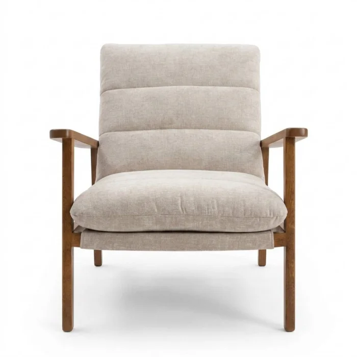Butaca Serra - Tela Rústica - C51 (Castaño) en Beige, Uruguay | NYR, vista 3