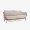 Sofá Catalina 3 plazas de cuerda - beige y madera maciza de acacia 170 cm FSC en Beige - Sillones y sofás, Uruguay | Kavehome, vista 1 de 10