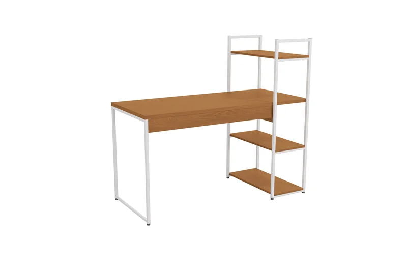MESA DE ESCRITORIO CON ESTANTERIA LINEA INDUSTRIAL HIERRO en Madera natural - Bibliotecas, Uruguay | Balton, vista 6