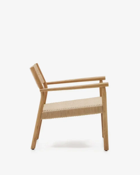 Butaca Yalia de madera maciza roble FSC 100% - acabado natural y asiento de cuerda de papel en Madera natural - Butacas, banquetas y puffs, Uruguay | Kavehome, vista 6