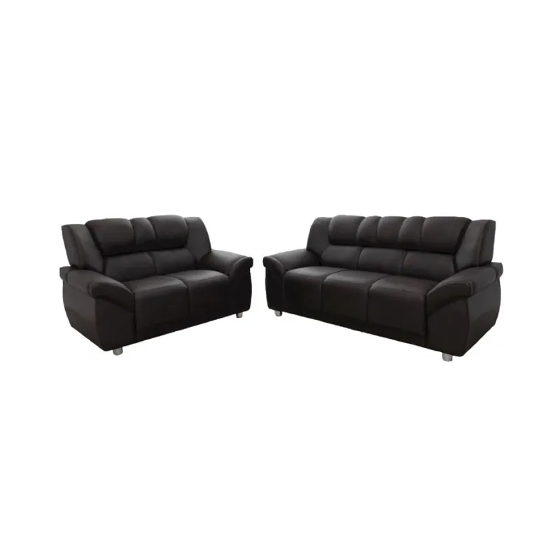 Juego De Living Sillon 3+2 Cuerpos Sofa Pu Marrón Cordoba en Marrón - Mesas de comedor, Uruguay | Soy Hogar