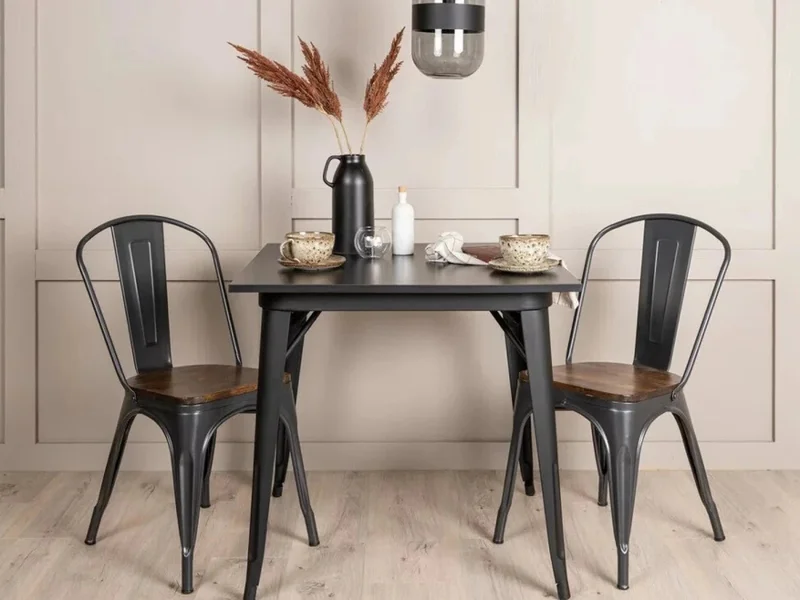 Mesa Metálica Tolix - Negro en Negro - Mesas de comedor, Uruguay | Ecowood, vista 4