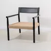 Butaca en madera teca negra y cuerda natural en Negro - Butacas, banquetas y puffs, Uruguay | Entrecasa, vista 1 de 5