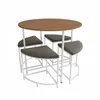 Mesa redonda 90 diámetro con 4 bancos canela y Blanco en Multicolor - Mesas de comedor, Uruguay | Champagne Home, vista 1 de 4