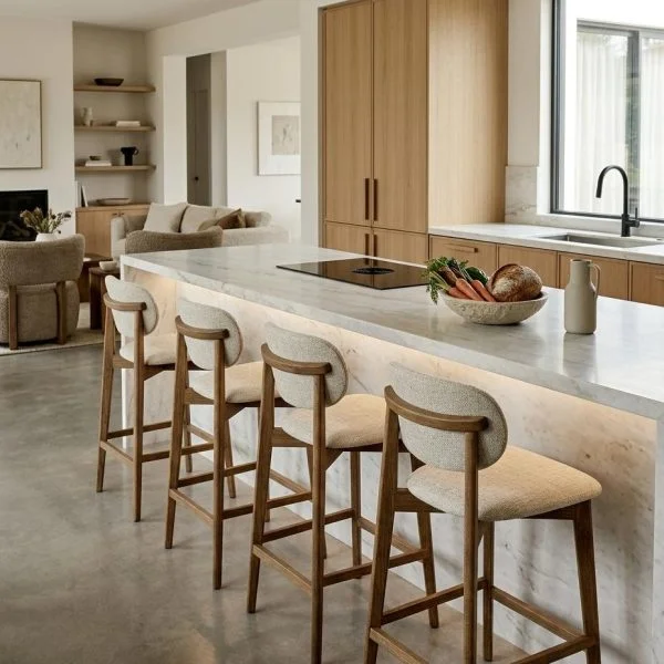 BANQUETA AXIS CARVALHO Y BEIGE CLARO T424C en Calvalho - Muebles, Uruguay | Indrana, vista 3