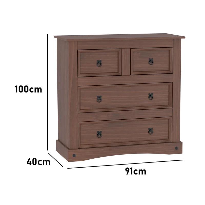 Aparador Comoda Cajonera Linea Mexicana 4 Cajones Nogal E1644 en Marrón - Muebles, Uruguay | Soy Hogar, vista 4