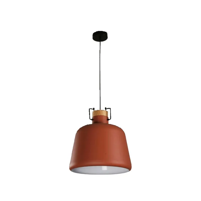 Colgante Nórdico Arcilla y Madera E27 en Terracota - Lámparas colgantes, Uruguay | Electro Uruguay