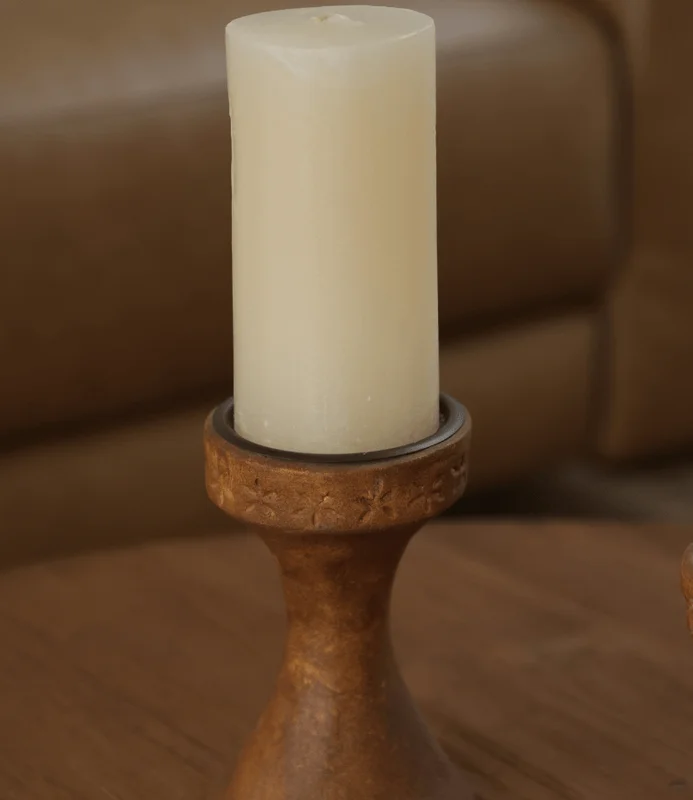 CANDELABRO CUERO ARTERIORS 20X23 L - Velas y Portavelas, Uruguay | Masinfinito Casa, vista 3