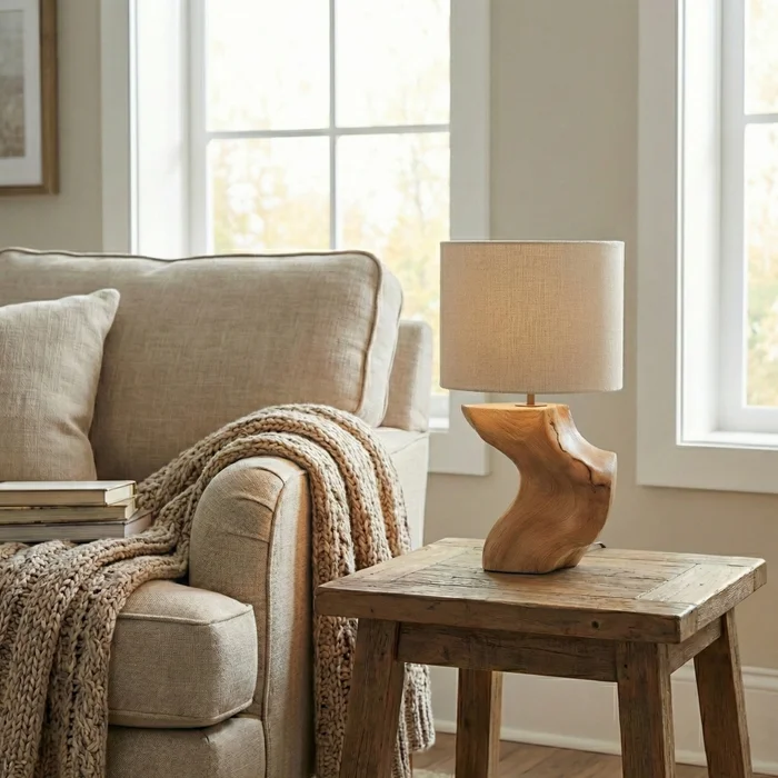 Lámpara de Mesa Nativo Organic Flow en Madera natural - Lámparas de mesa, Uruguay | La Perla, vista 4