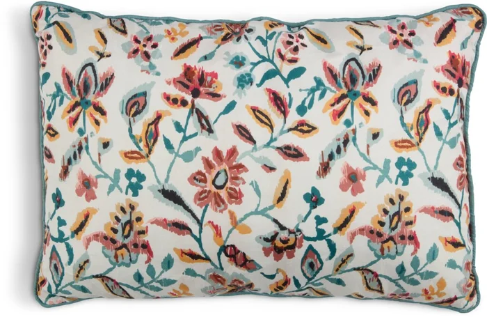 Almohadón KAMILLE 35x50 blanco/petróleo en Multicolor - Textiles, Uruguay | JYSK