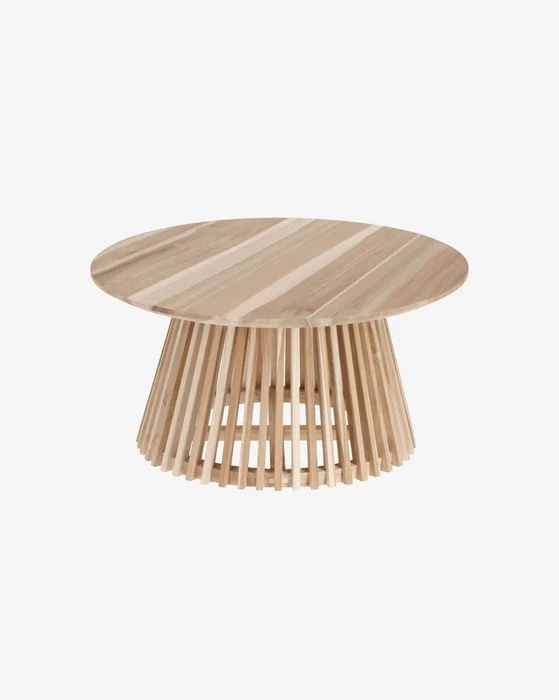 Mesa de centro Jeanette madera maciza de - teca natural Ø 80 cm en Madera natural - Mesas de living, Uruguay | Kavehome