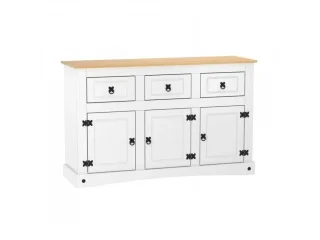 Aparador 3 puertas 3 cajones Cera/Blanco LINEA CORONA MADERA en Blanco - Comedor, Uruguay | Que Sal Muebleria, vista 3