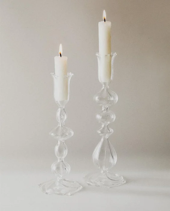 CANDELABRO CRISTAL TRANSPARENTE en Multicolor - Velas y Portavelas, Uruguay | Zara Home