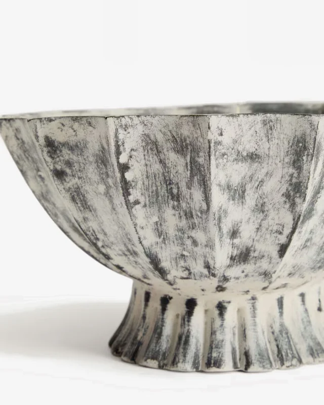 Centro de mesa Valura de papel maché gris - Ø 26 cm en Gris - Jarrones, Uruguay | Kavehome, vista 4