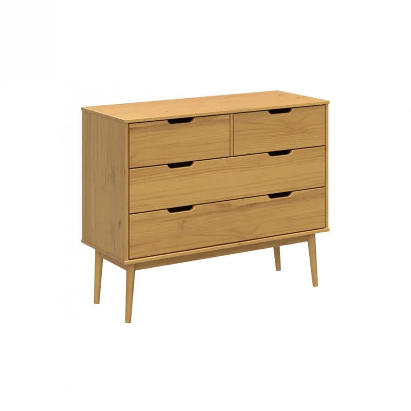 Cómoda 4 Cajones - Línea Praga - Roble en Madera natural - Cómodas, Uruguay | Ecowood