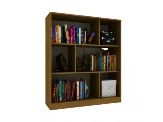 Biblioteca c/ reparticiones 93x108x30 Nogal en Marrón - Living, Uruguay | Que Sal Muebleria, vista 3